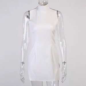 **NEVER WORN** short slit club dress pu leather size medium